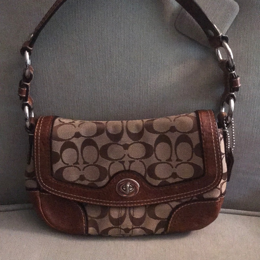 Small Brown and Tan Coach Handbag